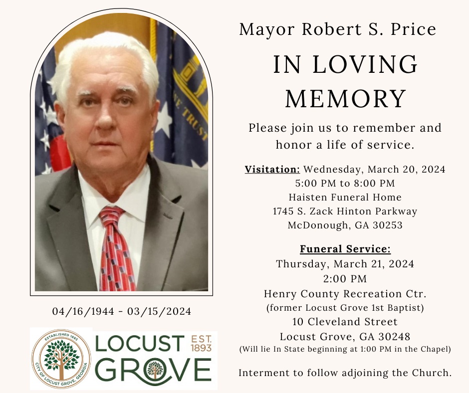 Funeral Announcement - R Price updated